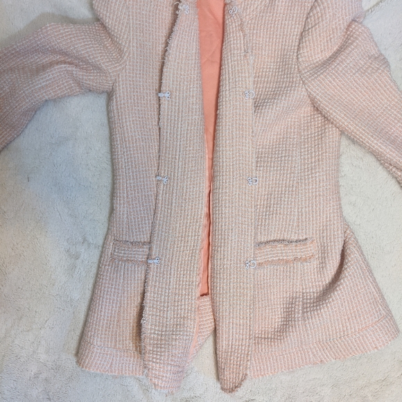 Alice & Olivia Pink Textured Blazer Jacket - Picture 9 of 13